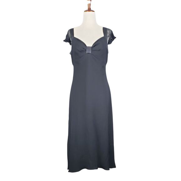 Vintage Jones Wear Black Flutter Sleeve Maxi Evening Dress - Size Large - Picture 1 of 7